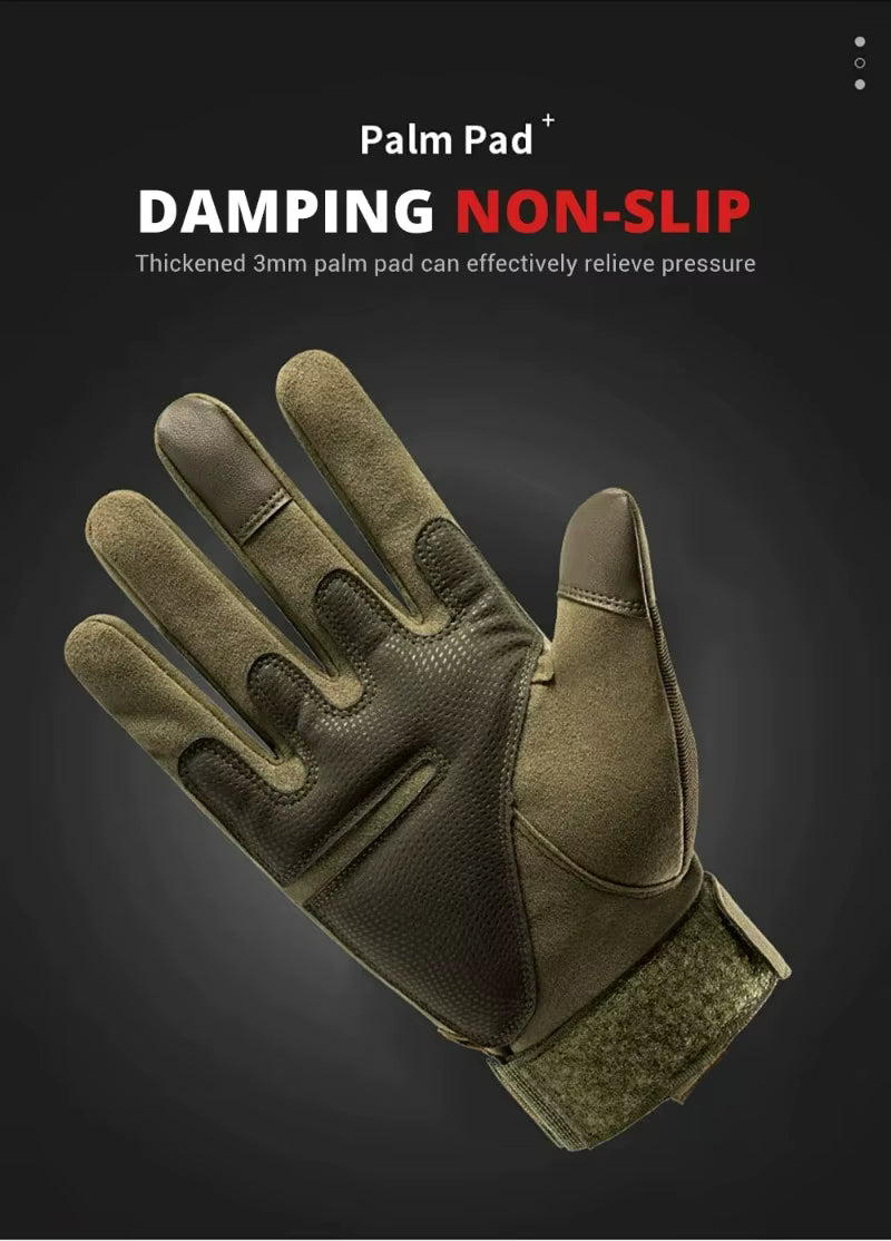 Close-up of glove palm showing thickened 3mm damping pad — Windwarden Tactical Gloves provide shock absorption, pressure relief, and secure grip during outdoor or tactical activity.